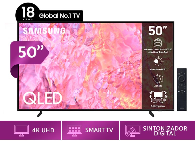 Smart TV Samsung 50" QLED 4K QN50Q60CAGXZS