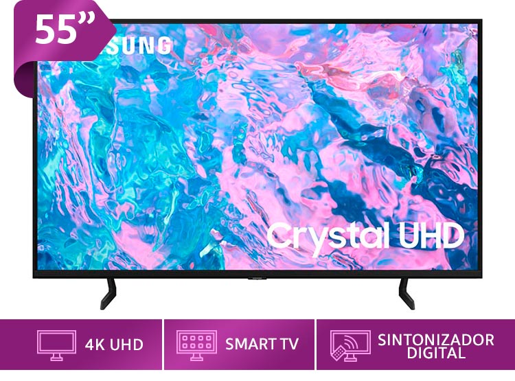 Smart TV Samsung 55'' UHD 4K CU7090 - Caja Reciclada