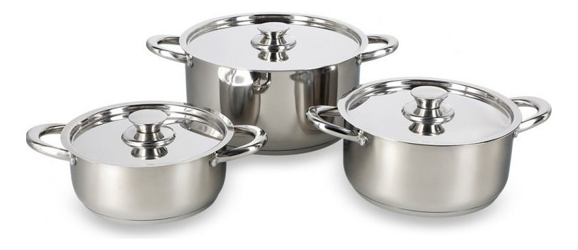 Bateria De Cocina 6 Pieza Acero Inoxidable+ Color Acero Inox