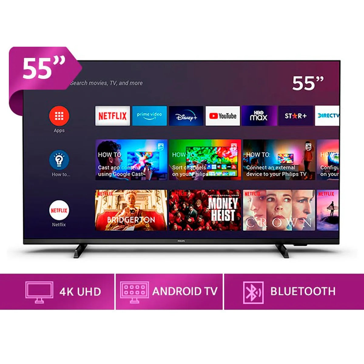 Smart Tv Philips Led Uhd 4k 55" 55pud7406-43