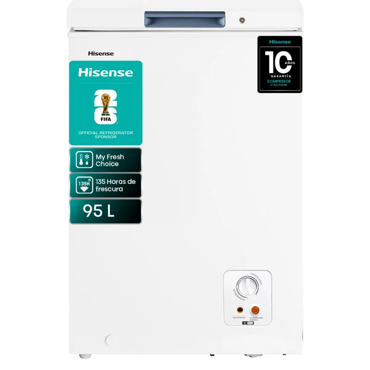 Freezer Horizontal Hisense FT125D4AW1 95 L Blanco - Caja Reciclada