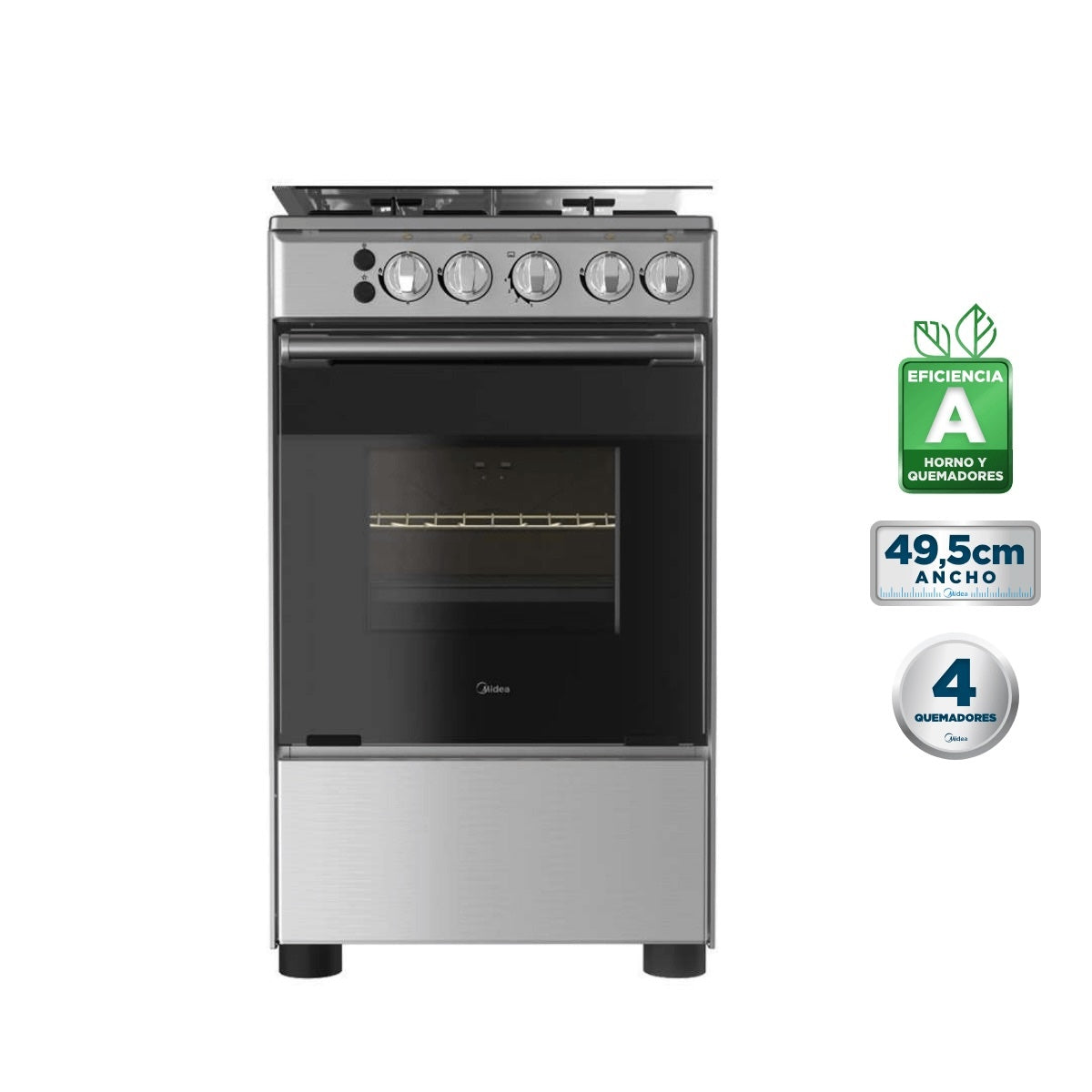 Cocina a Gas 4 quemadores Midea MCG-4QSG20NS - Open Box
