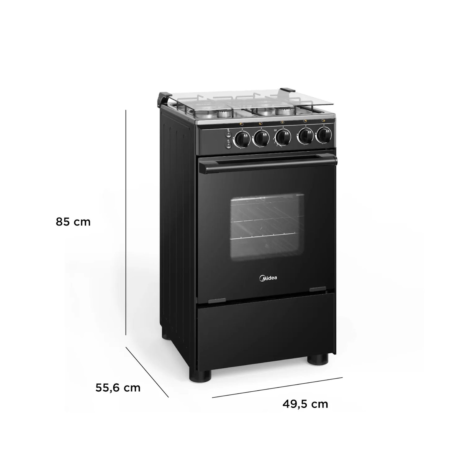 Cocina a gas Midea 4 quemadores MCG-4QSG20NSBK