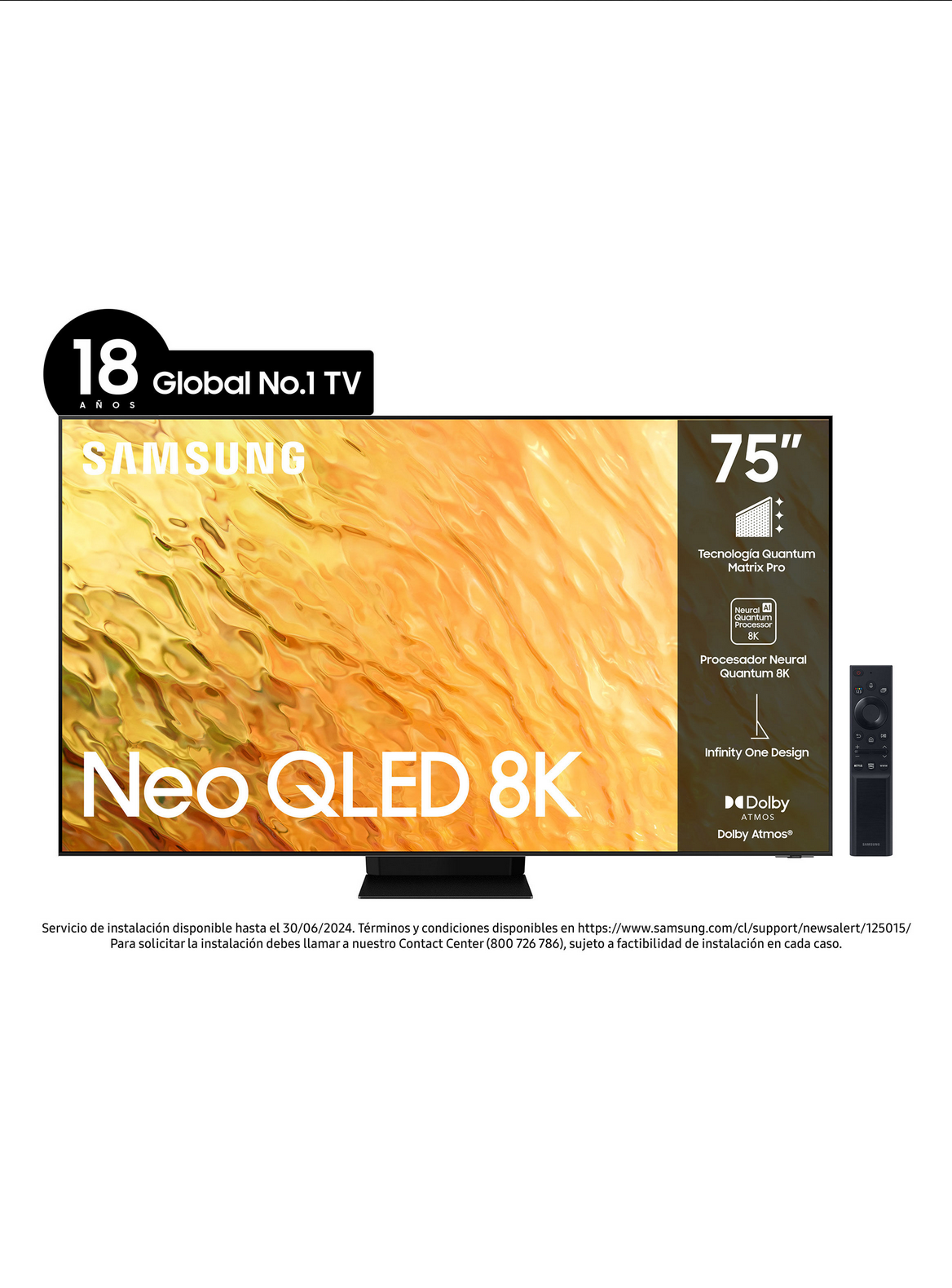 Smart TV Samsung Neo QLED 75" 8K QN800B Series