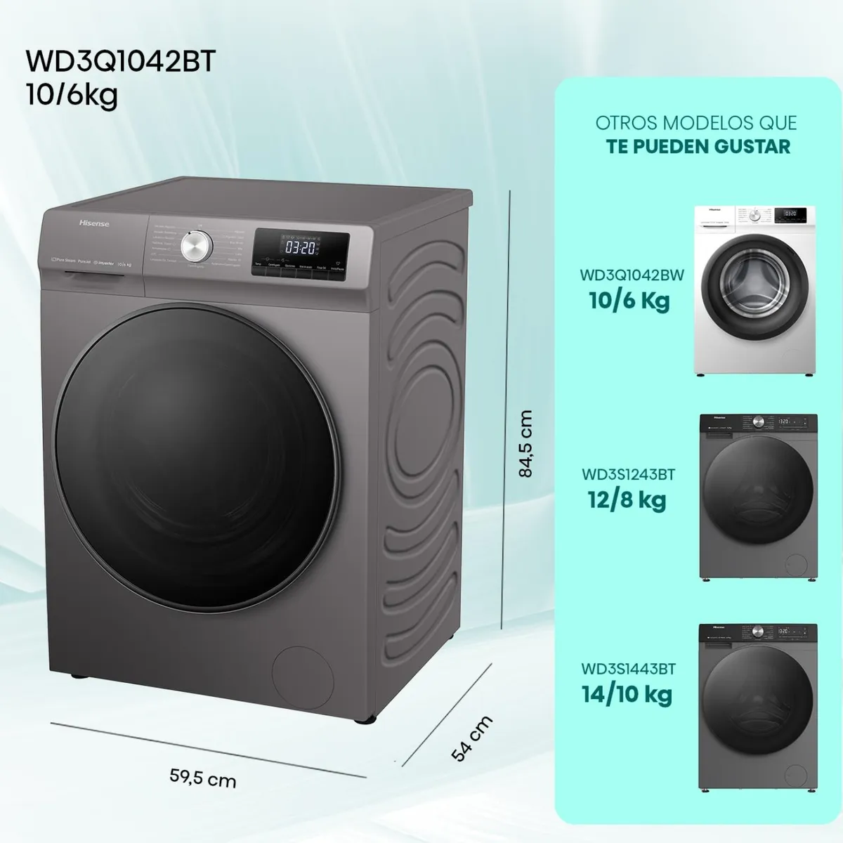 Lavadora Secadora Hisense WD3Q1042BT 10 kg/6 kg