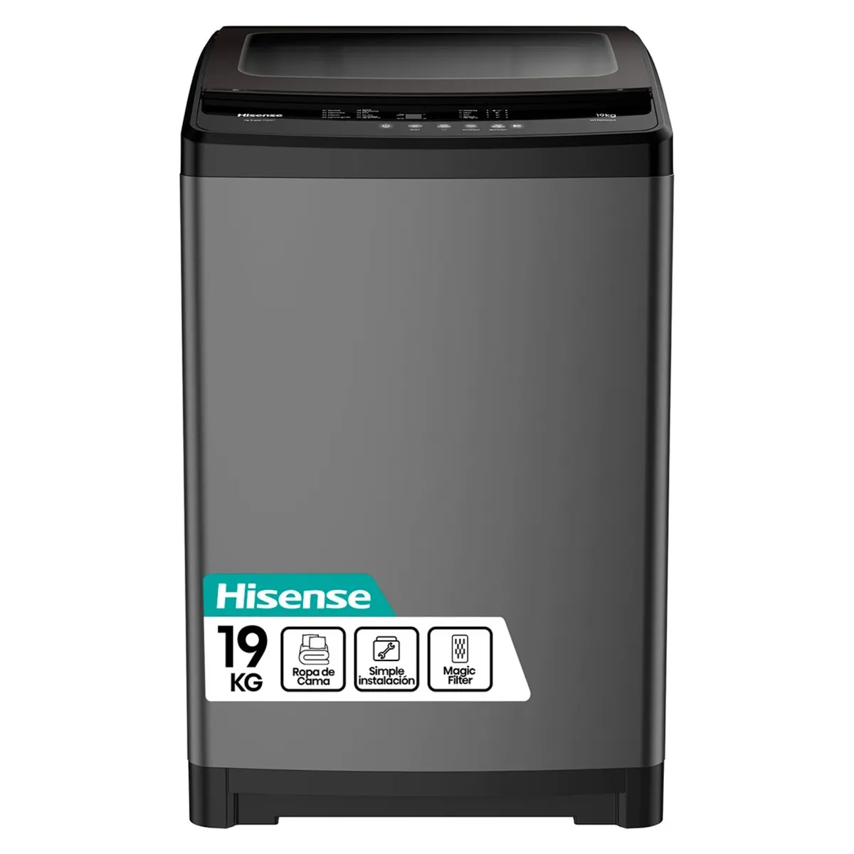 Lavadora Hisense WT3W1923UT 19 kg gris Carga Superior