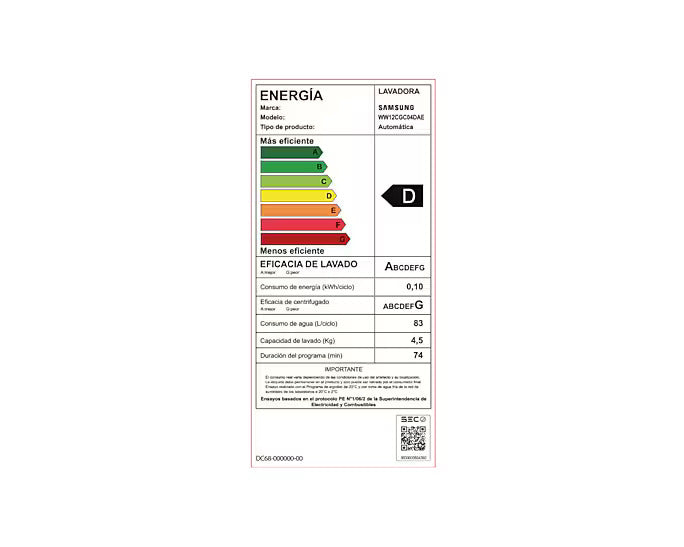 Lavadora Samsung 12.5Kg con modo AI energy