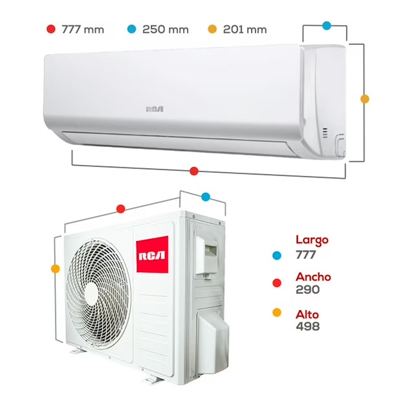 Aire Acondicionado RCA 12CHSA KC 12000 BTU Frío Calor Split