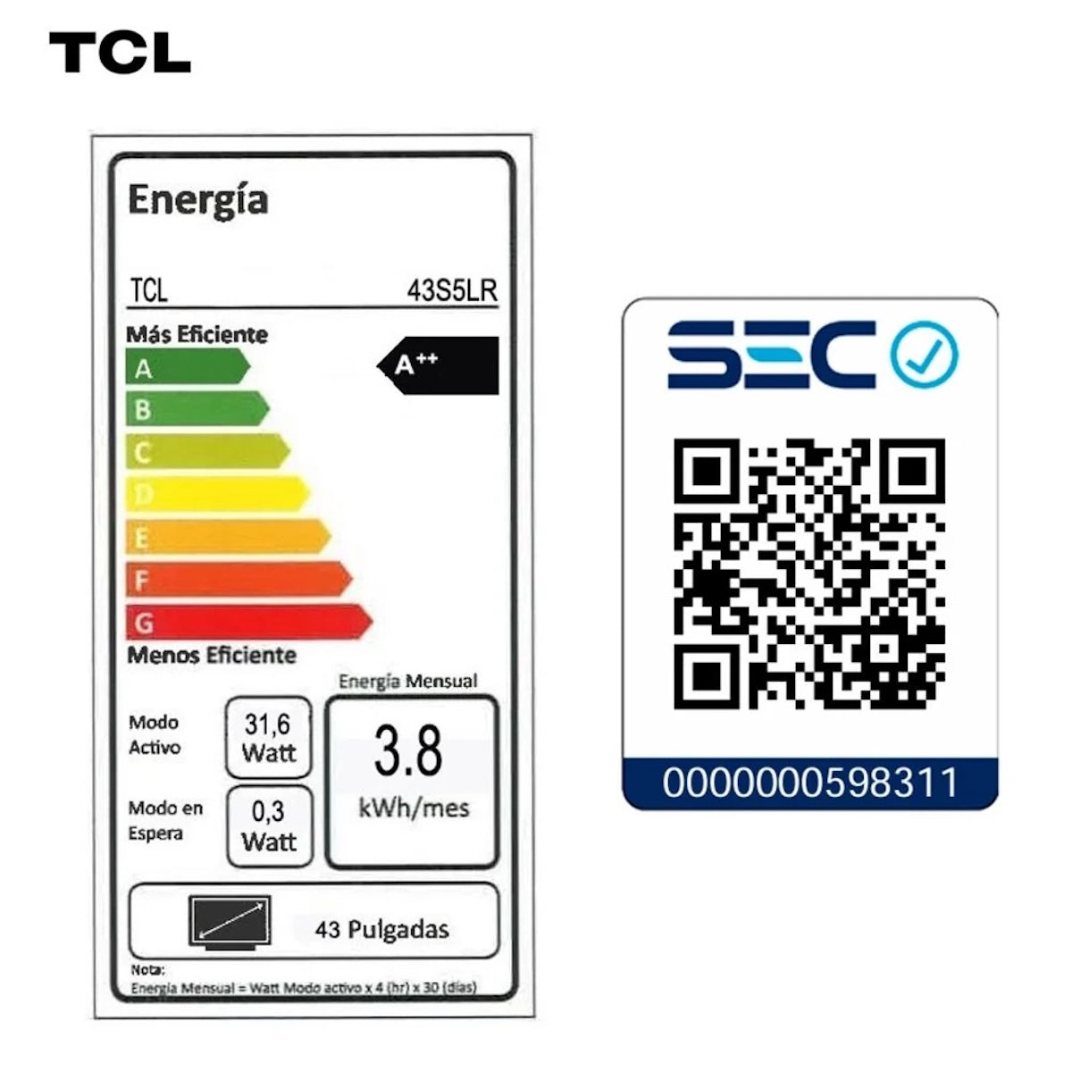 Smart TV TCL 43S5LR 43" QLED Full HD
