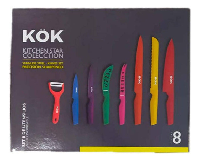 Set De Cuchillos 8 Piezas Kok