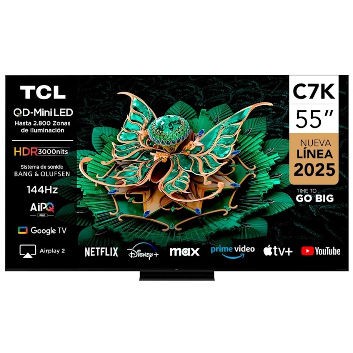 Smart TV TCL 55C7K 55" QD-Mini LED 4K Google TV - Caja Reciclada