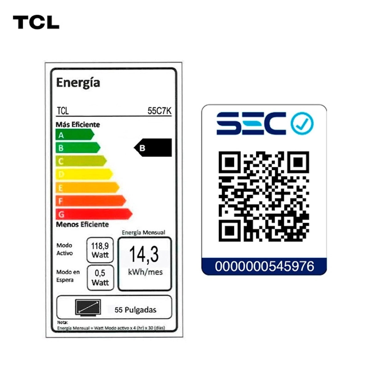 Smart TV TCL 55C7K 55" QD-Mini LED 4K Google TV - Caja Reciclada