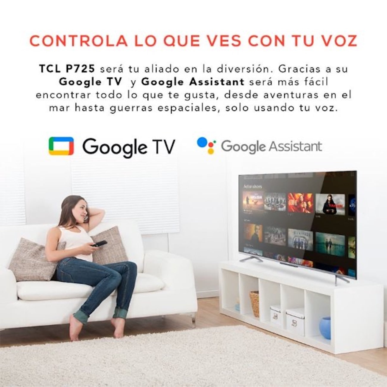 Smart TV TCL 55P725 55” 4K UHD Google TV Dolby Vision - Caja Reciclada