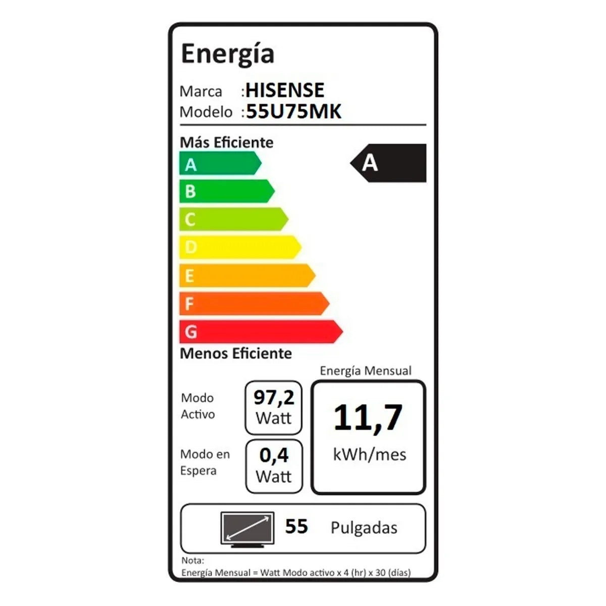Televisor Hisense 55U75MK 55" Mini-LED 4K Google TV