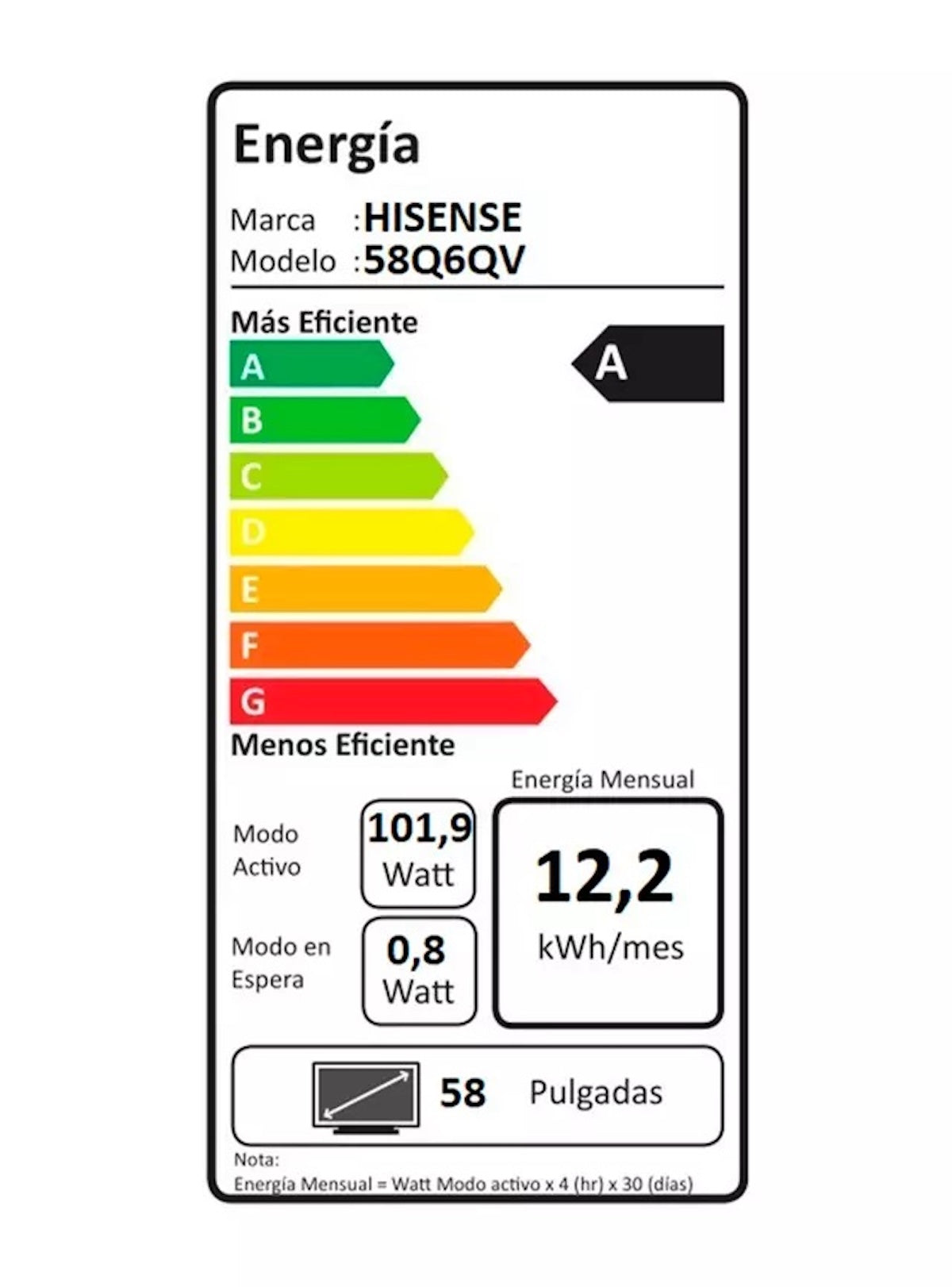 Smart TV Hisense 58Q6QV 58” QLED 4K UHD - Caja Reciclada