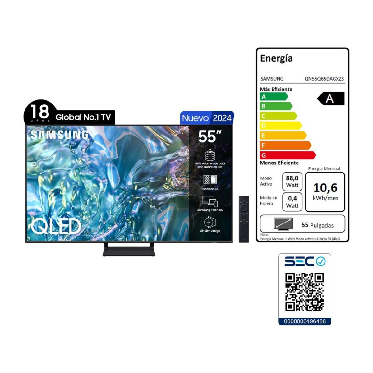 Smart TV Samsung QLED 55" 4K Q65D Series