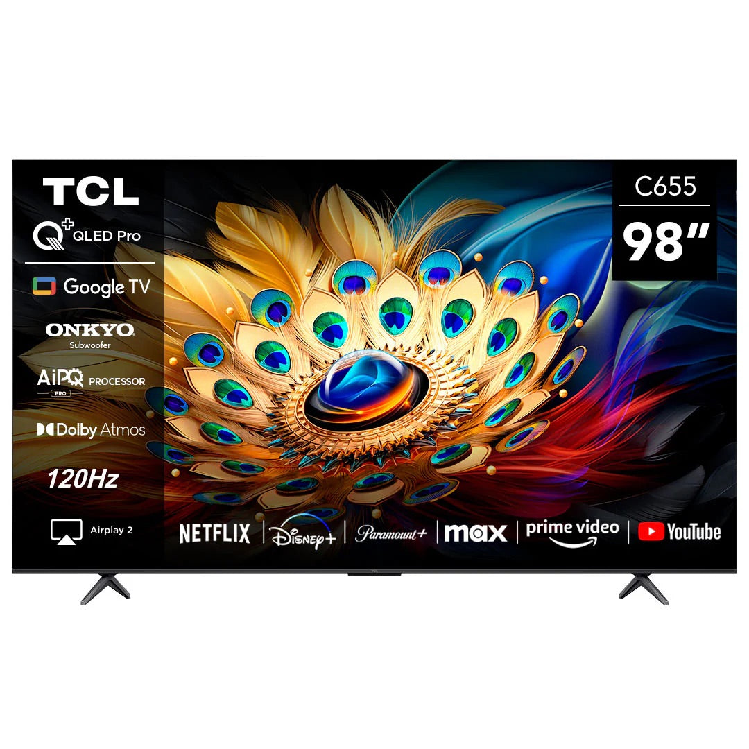 Smart TV TCL 98C655 98” QLED 4K Google TV Dolby Vision - Caja Reciclada