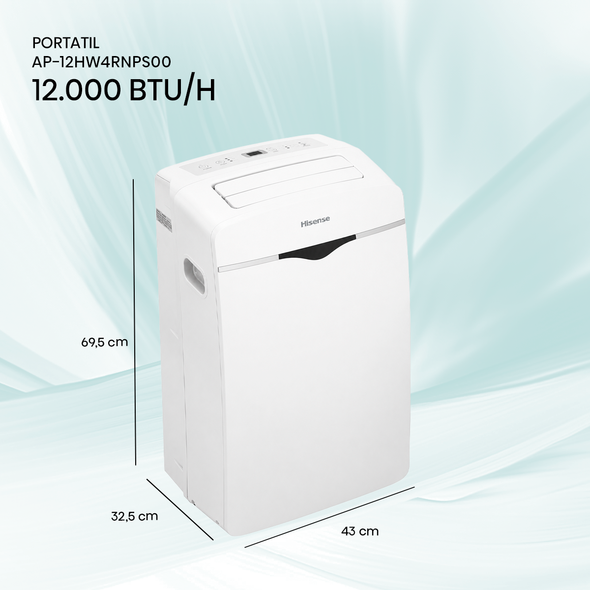 Aire Acondicionado Portátil Hisense 12HW4RNPS01-B Frío Calor