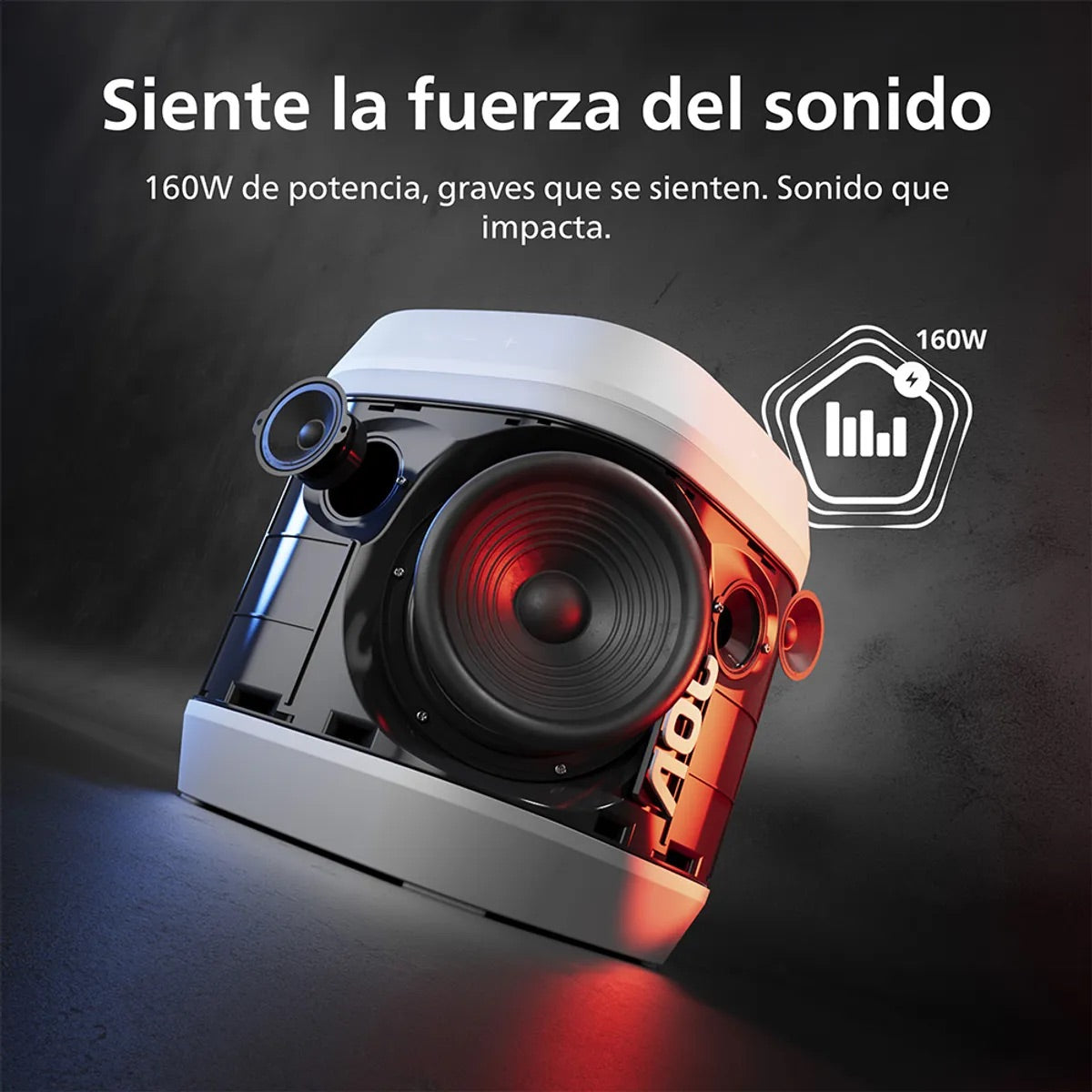 Parlante AOC AX700W-10 Bluetooth 80W con Karaoke y Luces LED