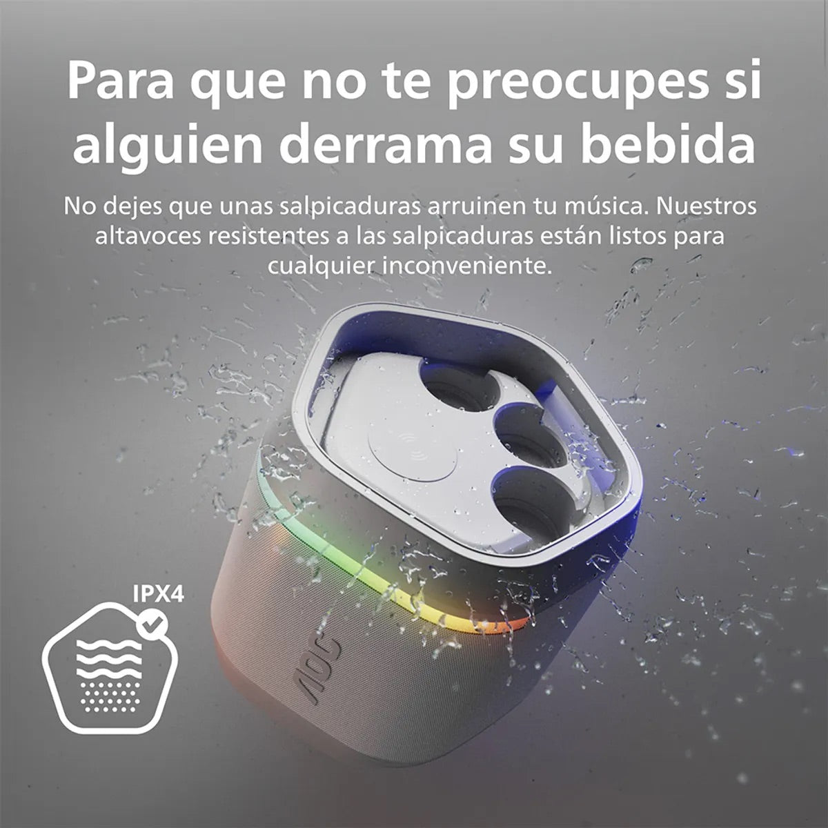 Parlante AOC AX700W-10 Bluetooth 80W con Karaoke y Luces LED