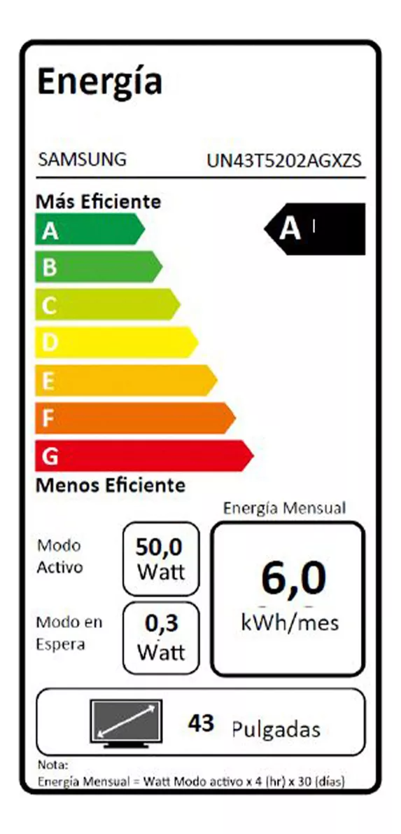Smart Tv Samsung 43 Pulgadas UN43T5202AGXZS