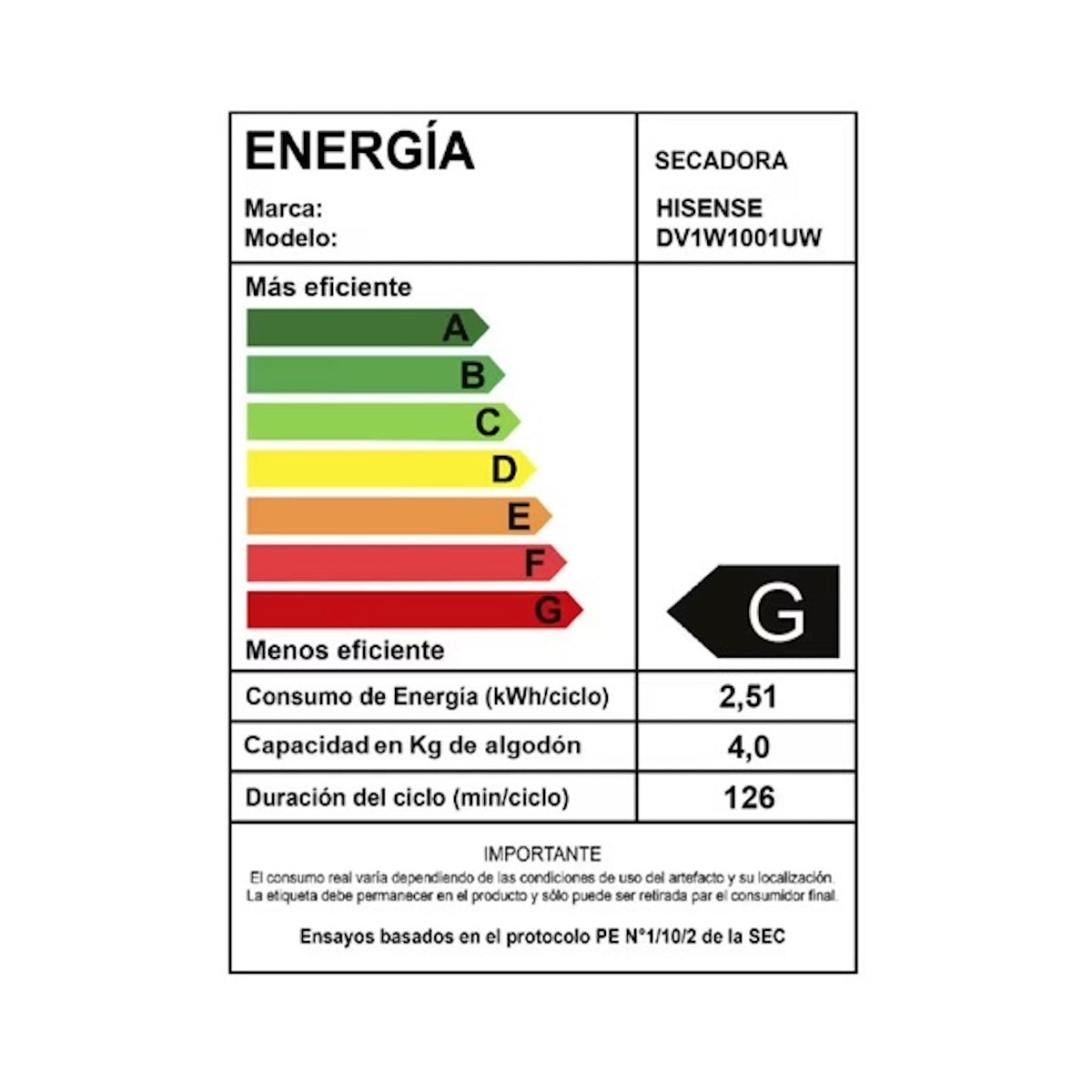 Secadora Hisense 10 kg Ventilación Frontal - Caja reciclada
