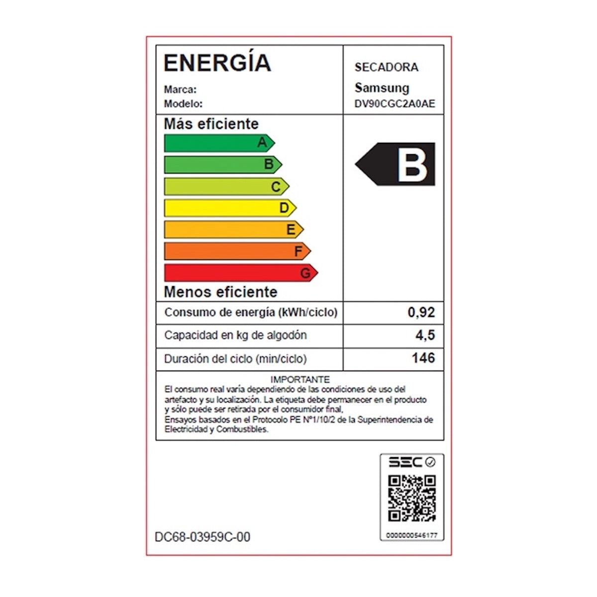 Secadora 9kg Bomba de Calor con SmartThings - Caja Reciclada