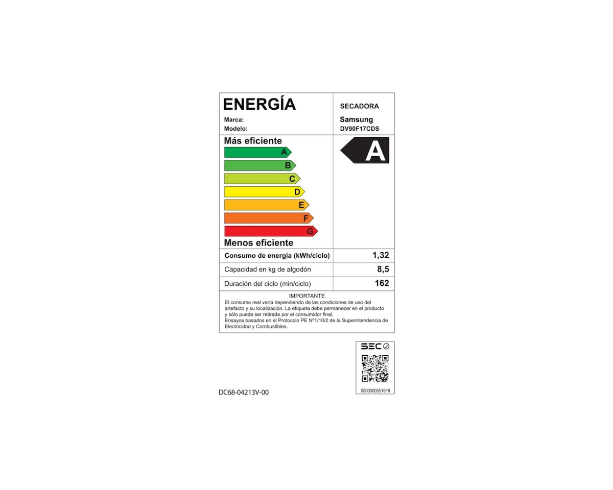 Secadora Samsung DV90F17CDSZS 17Kg Bomba de Calor AI - Caja Reciclada