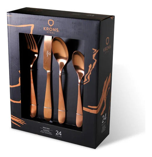 Set Cubertería Krons Copper 24pc