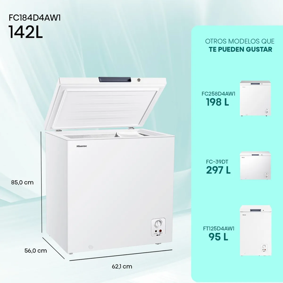 Freezer Horizontal Hisense FC184D4AW1 142 L Blanco
