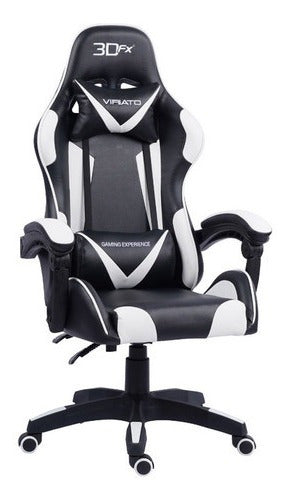 Silla Gamer 3dfx Viriato Negra Y Blanca Color Negro