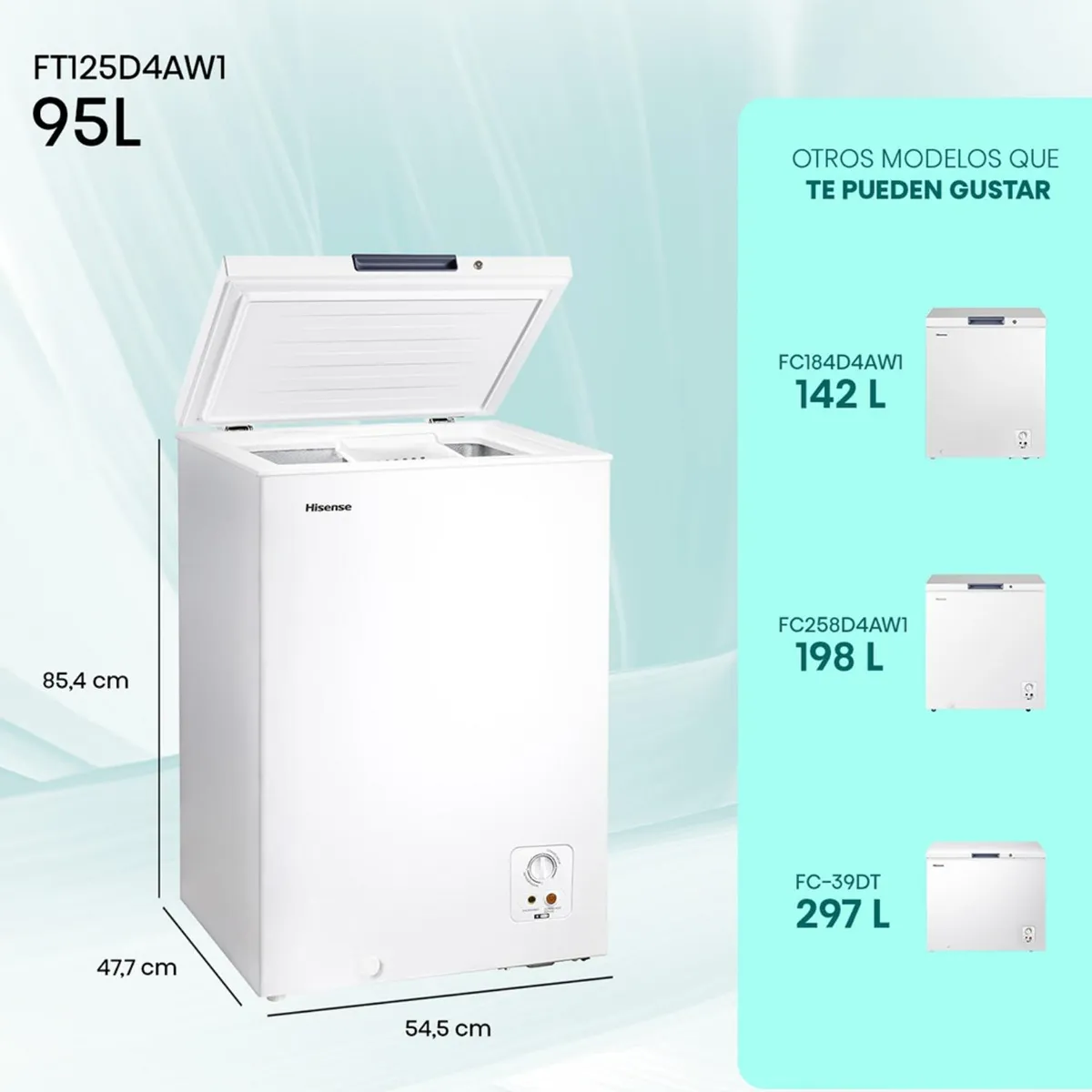 Freezer Horizontal Hisense FT125D4AW1 95 L Blanco