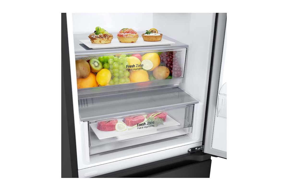 Refrigerador Bottom Freezer LG 344 L Negro Inverter No Frost