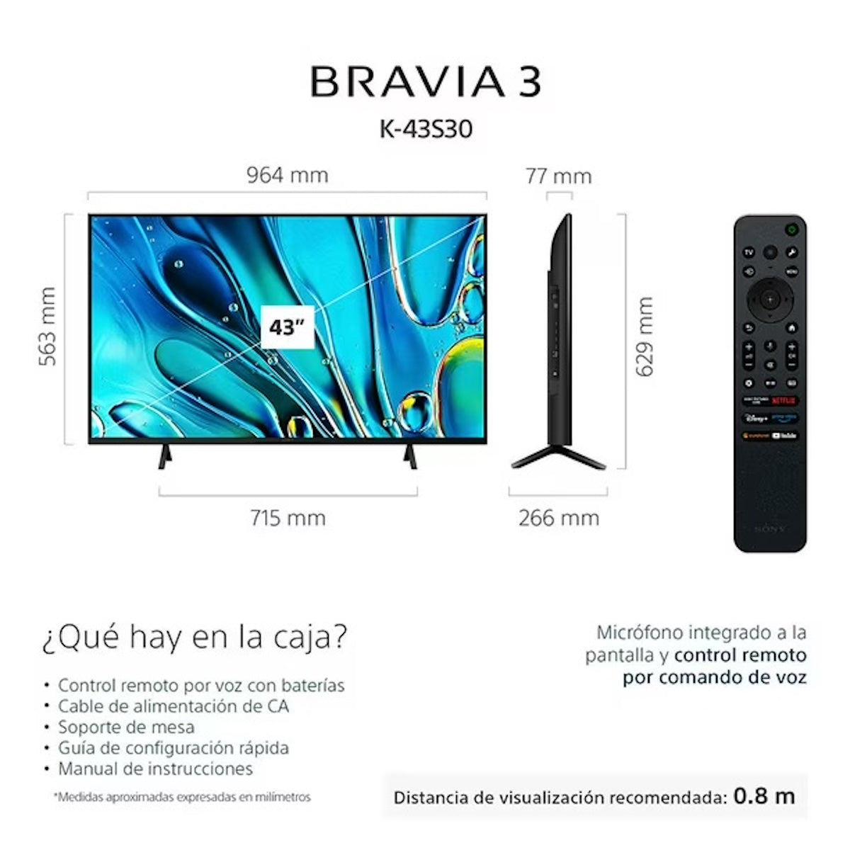 Smart TV Sony BRAVIA 3 50" 4K HDR Google TV