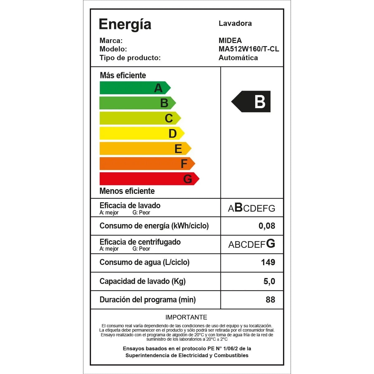 Lavadora Midea Carga Superior Automática Titanium 16KG