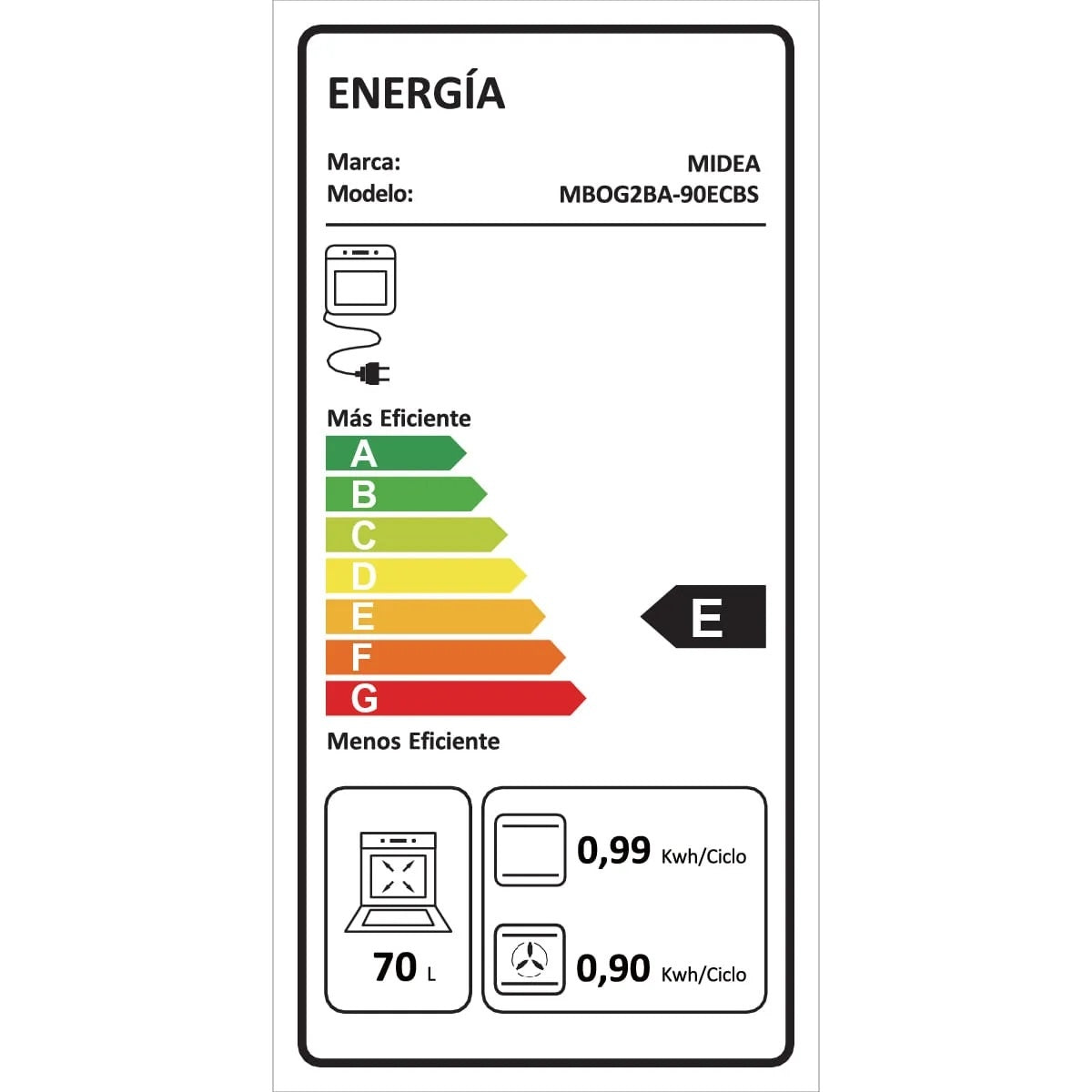 Horno Eléctrico de 82 litros con convección Midea - OpenBox