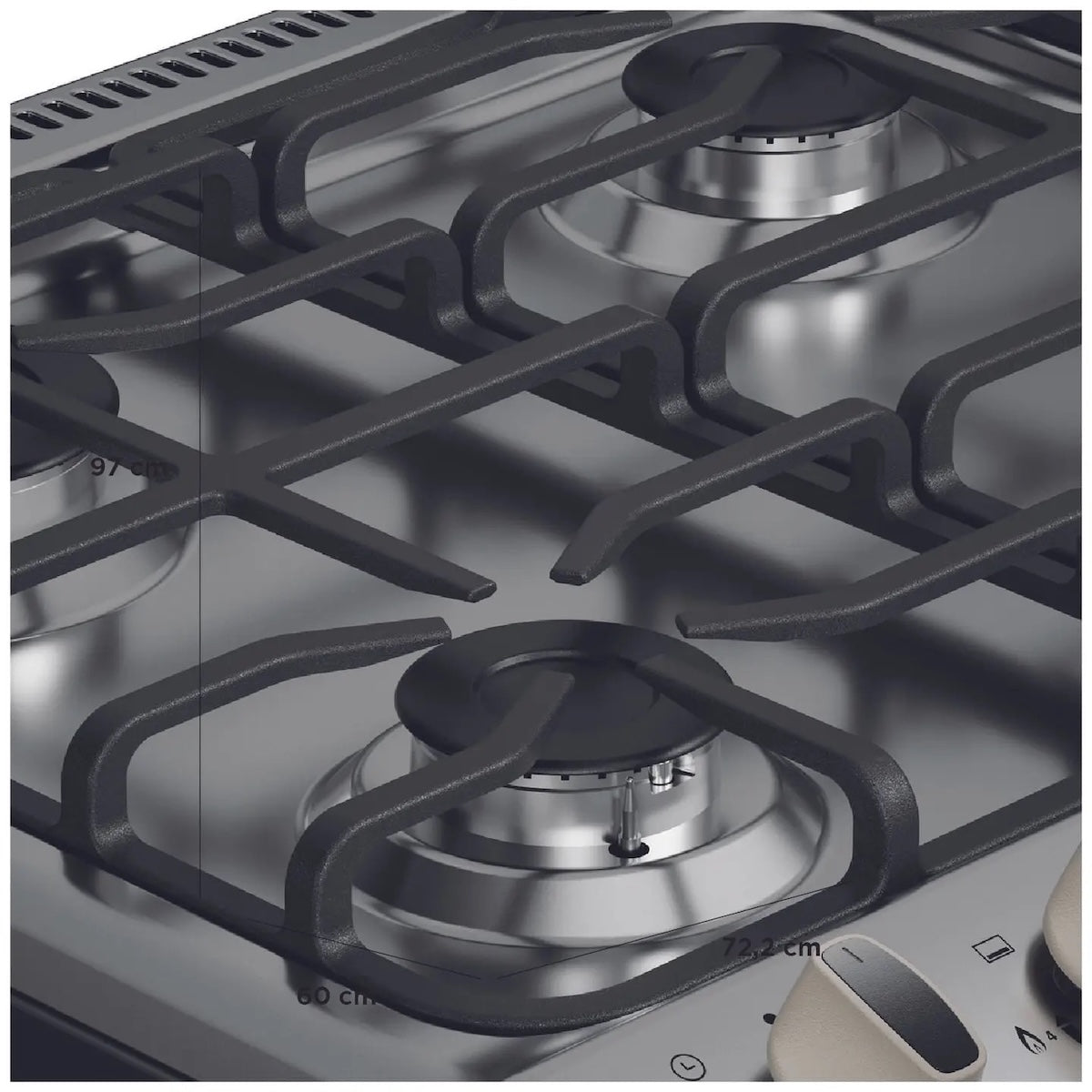 Cocina a Gas 4 Quemadores MCG-4QPI24NS Acero Inoxidable - Open Box