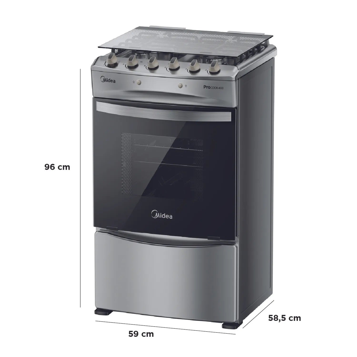 Cocina a Gas 4 Quemadores MCG-4QPI24NS Acero Inoxidable