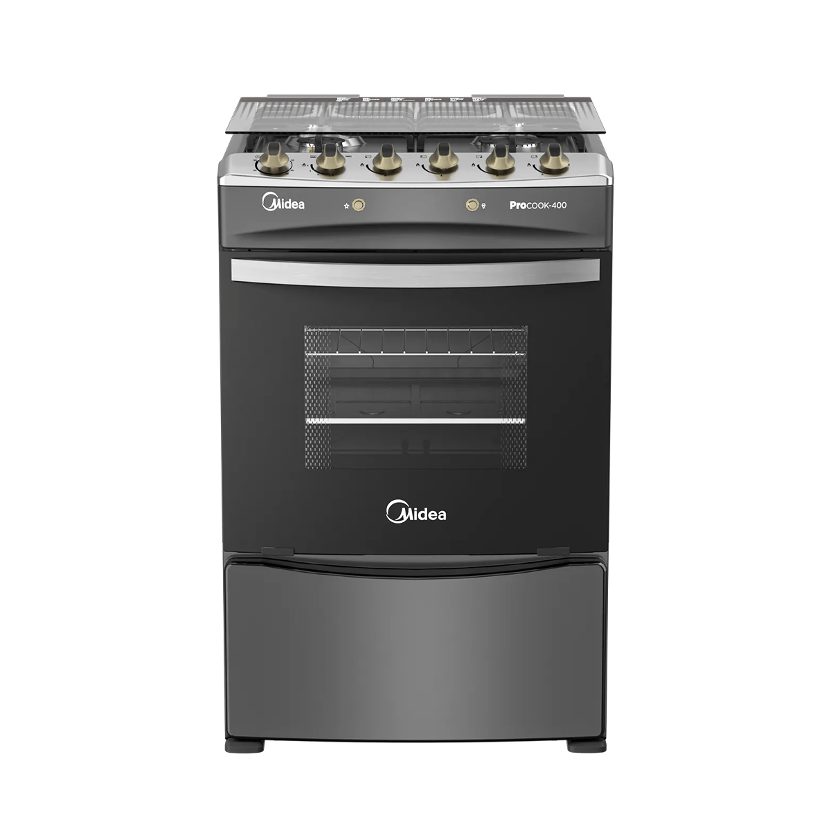 Cocina a gas 4 quemadores Carbon Grey - OpenBox