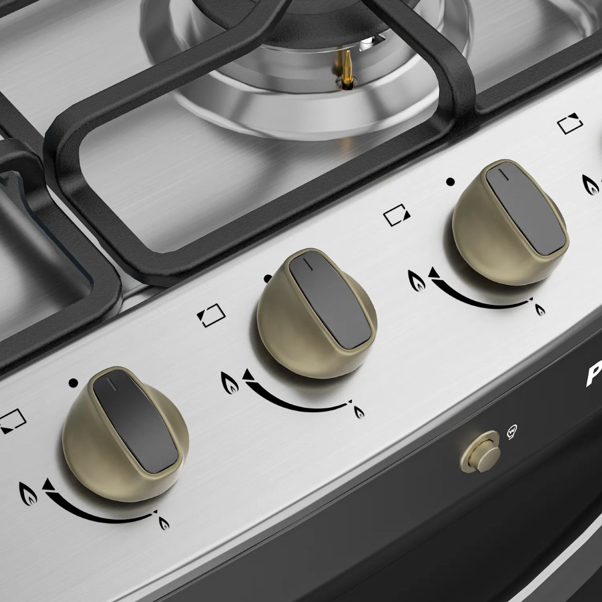 Cocina a gas 4 quemadores Carbon Grey - OpenBox