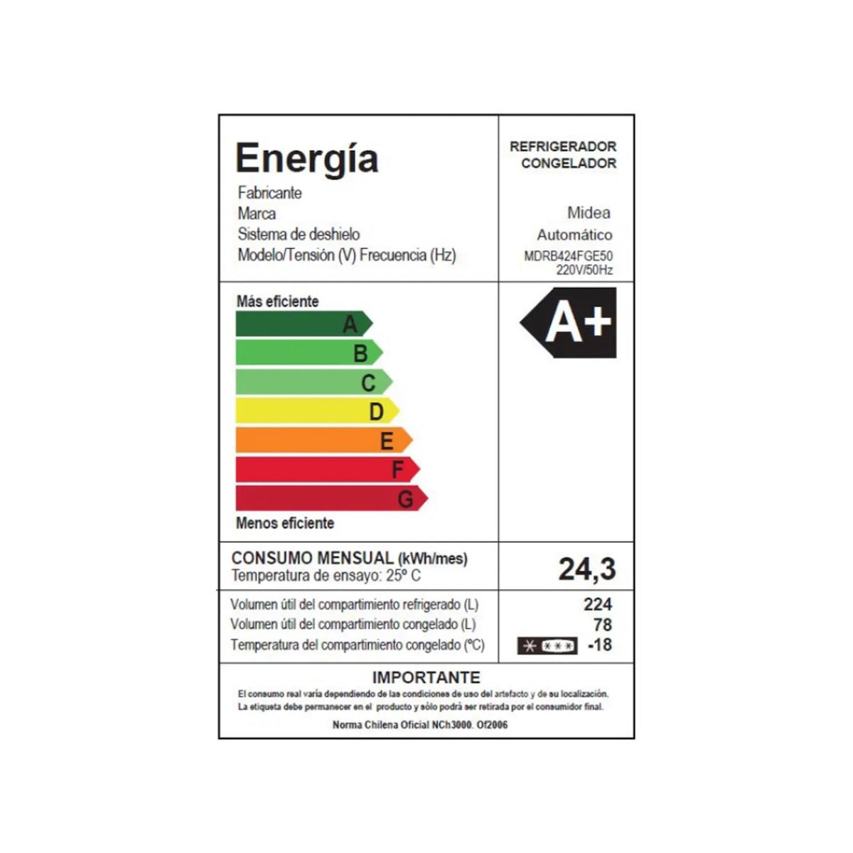 Refrigerador Bottom Freezer No Frost Light 302L OpenBox
