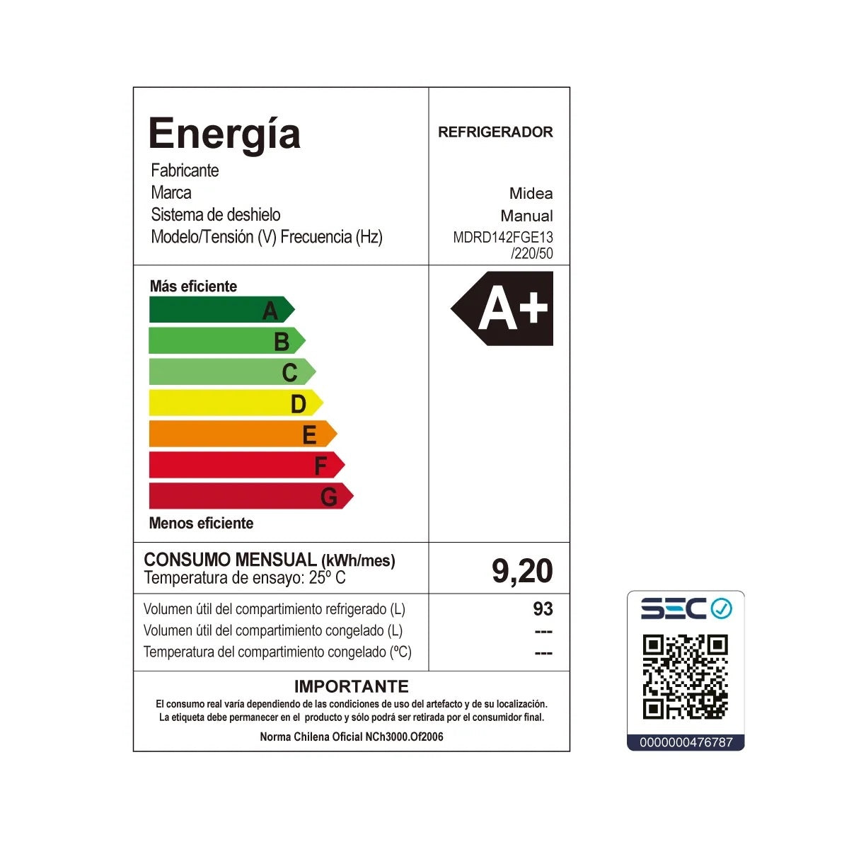Refrigerador Minibar Frio Directo 93 lts - OpenBox