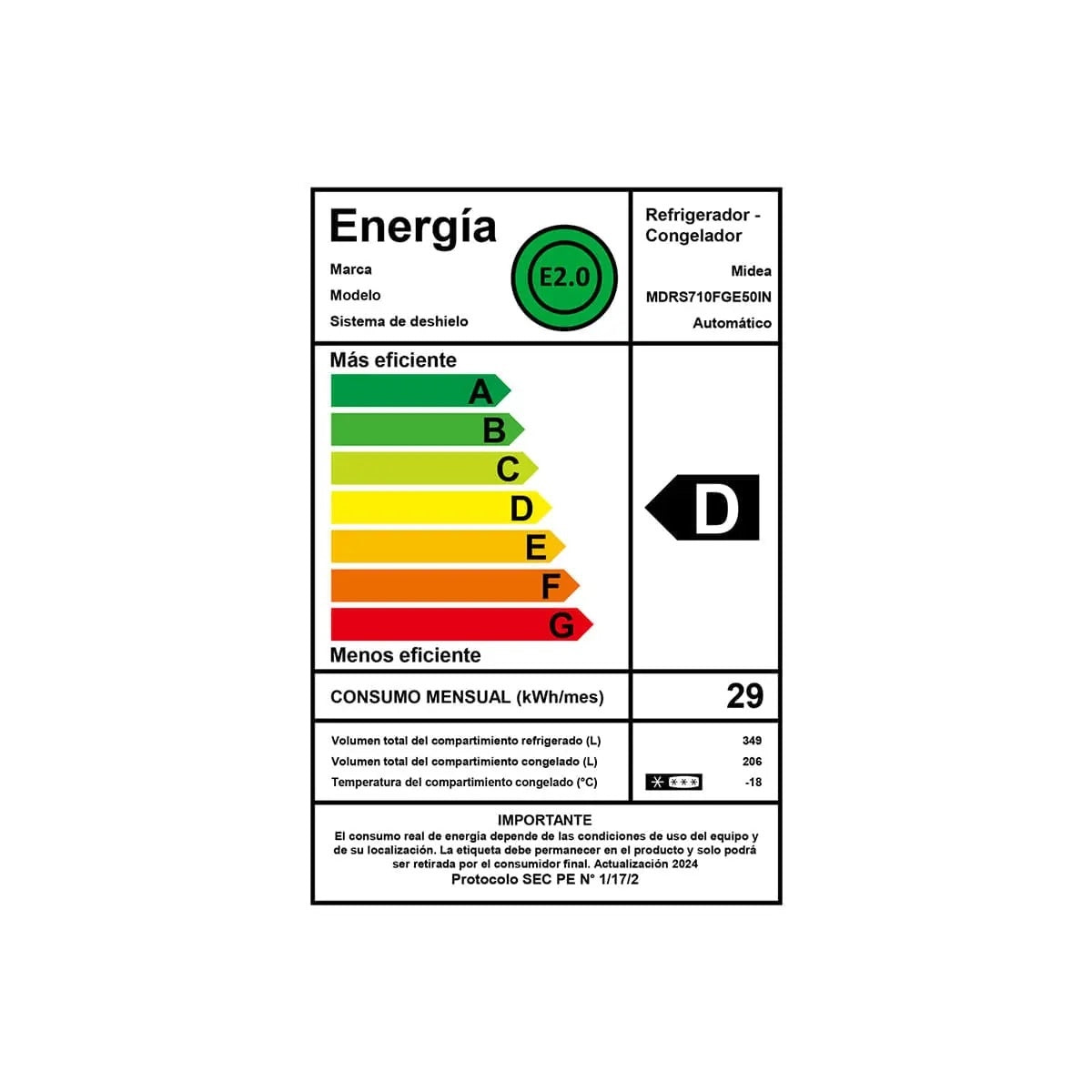 Refrigerador Midea MDRS710 Side By Side No Frost 555 litros - Open Box
