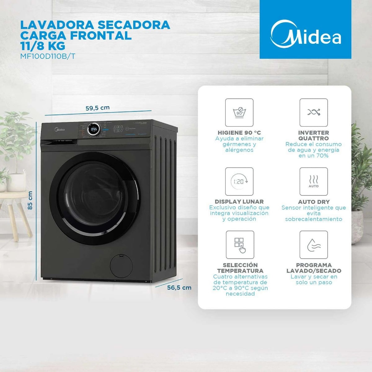 Lavadora Secadora Titanium 11 KG Midea - OpenBox