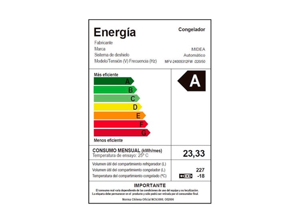 Freezer Vertical MFV-2400S312FW (No Frost)