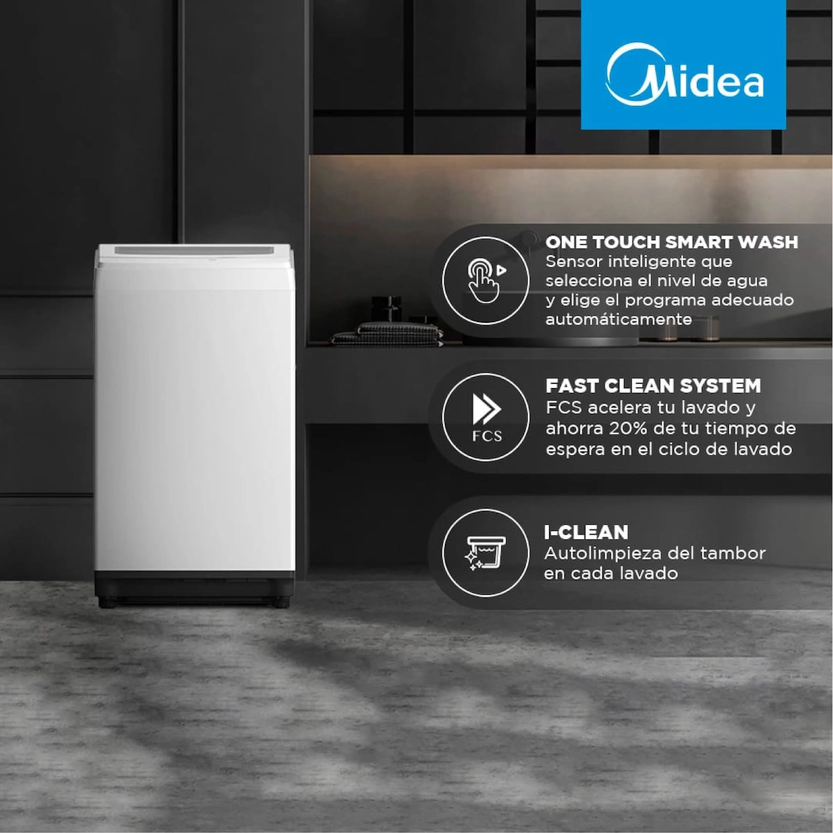 Lavadora Carga Superior Midea 8 kg Blanca - OpenBox