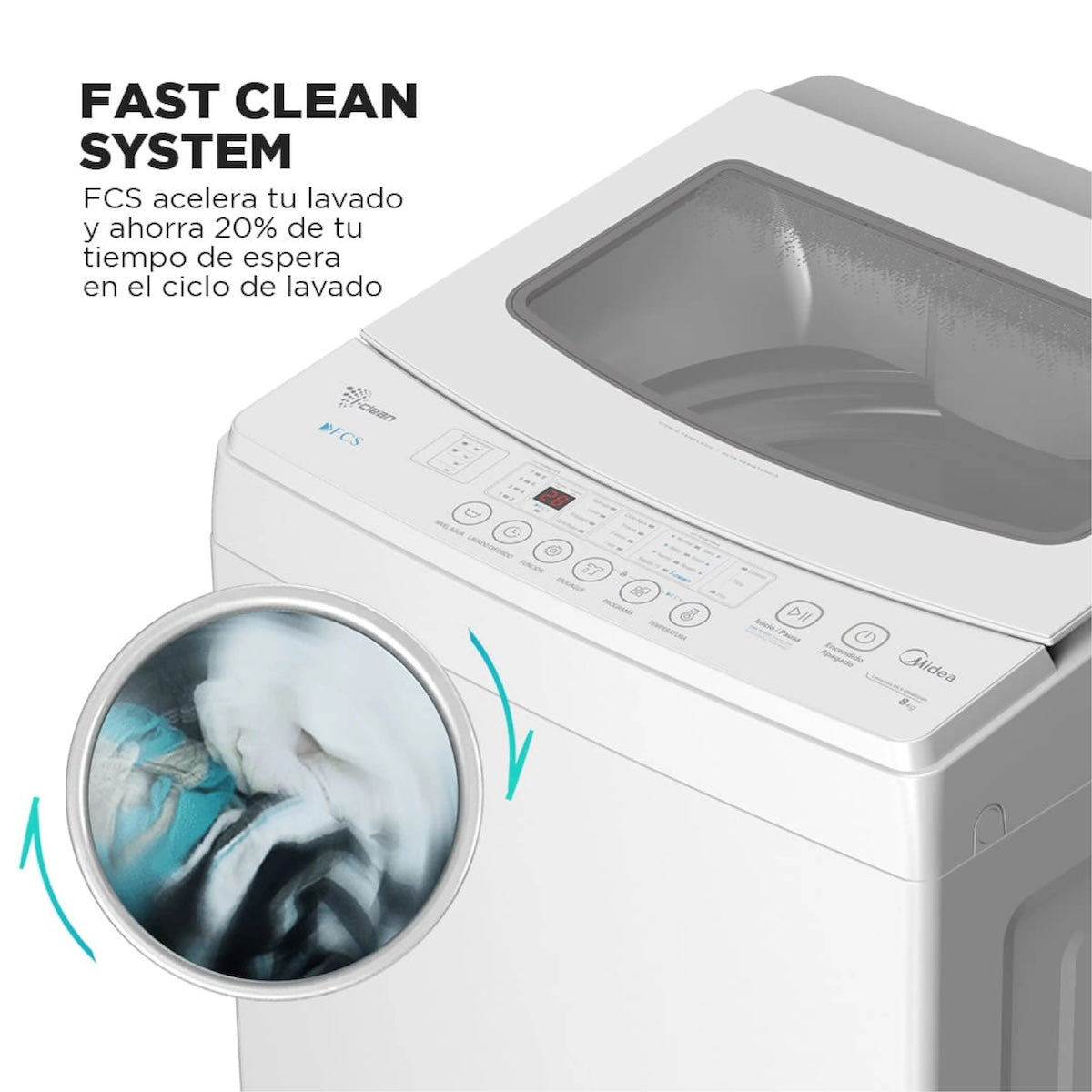 Lavadora Carga Superior Midea 8 kg Blanca - OpenBox
