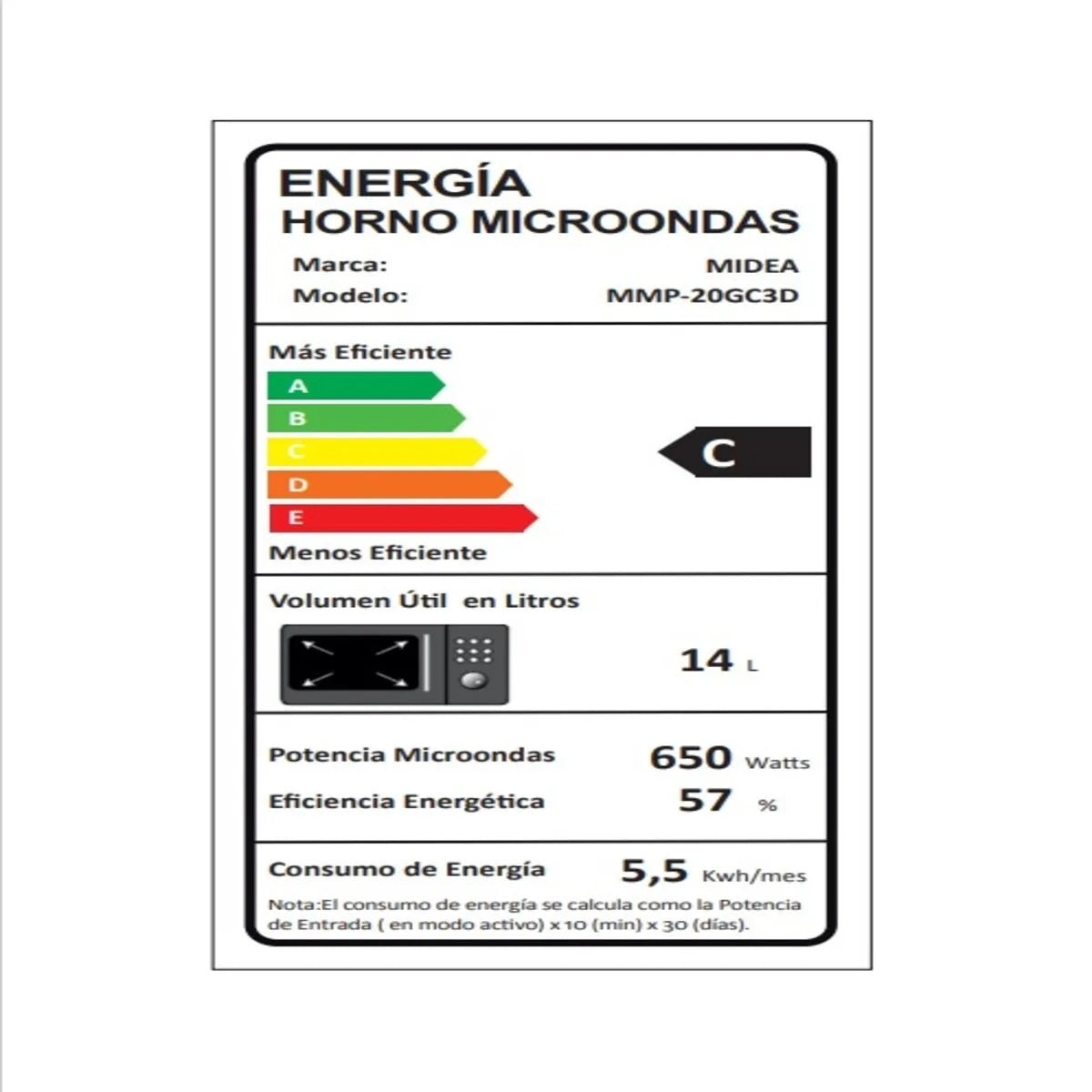 Microondas Digital 20 lts Mirror MMP-20GC3D - Open Box