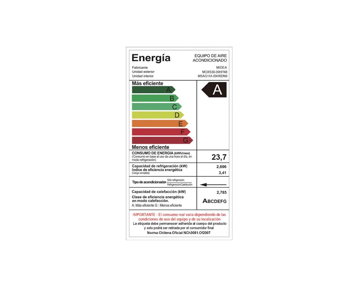 Aire Acondicionado Midea MOXS30 Xtra Inverter 10.000 BTU - Caja Reciclada