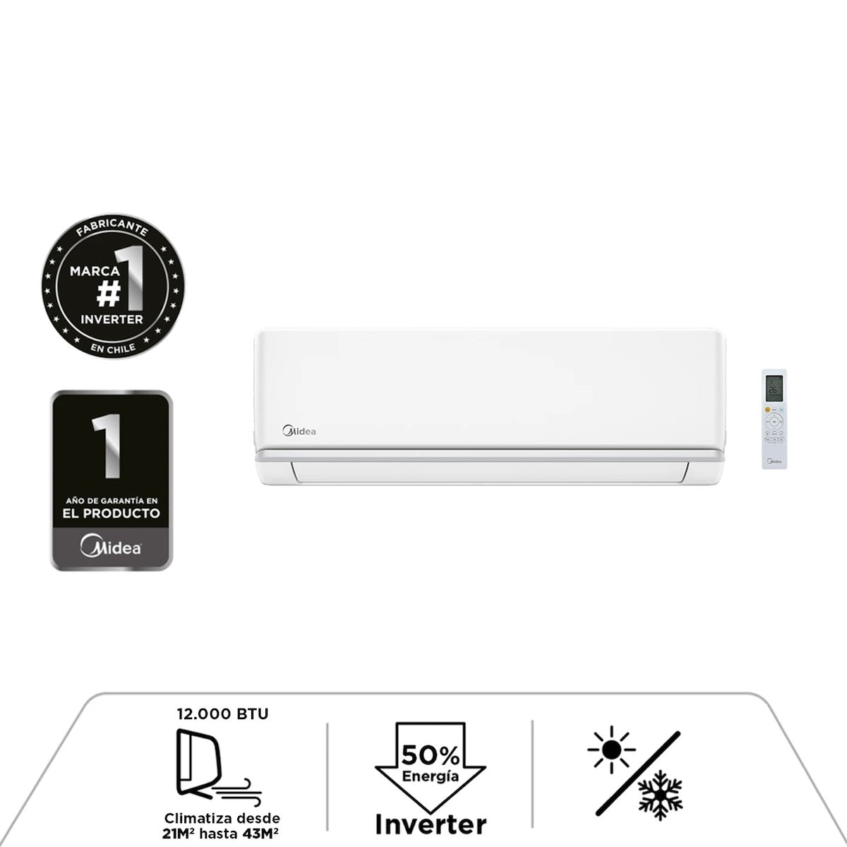 Aire Acondicionado Midea MOXS30 Xtra Inverter 12.000 BTU - Open Box